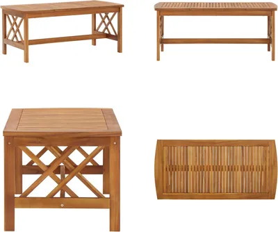 Produktbild von vidaXL Couchtisch 102x50x43 cm Massivholz Akazie - Couchtisch - Couchtische - Kaffeetisch - Kaffeetische