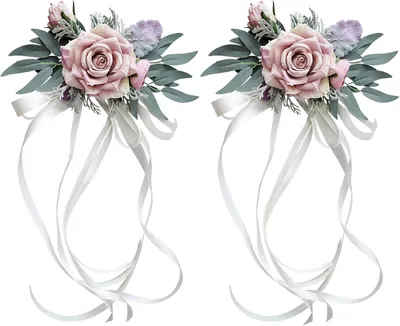 Produktbild von Autodekorationen aus Kunstblumen, 2 Stück, 56x28 cm, für Hochzeiten