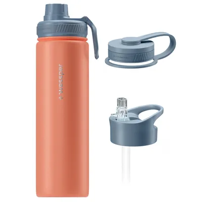 Obrázok produktu pre Wessper B3 THERMOSTEEL – termofľaša, objem 0,7 l, oranžová, s 3 uzávermi