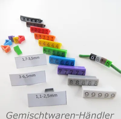 Produktbild von Kabelmarker Kabel Markierer Managment Zahlen / Größe=1.7mm - 3.5mm | Markierungszahl=0 Schwarz
