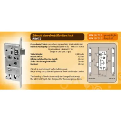 Immagine prodotto di serratura da infilare 6/72-40 K chiave P/L 4FN17701.1 costruzione