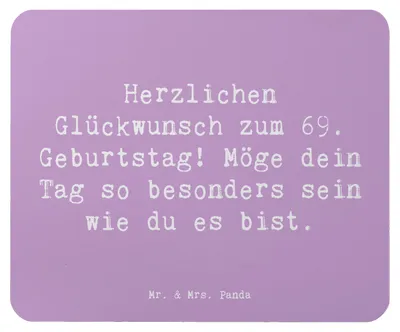 Produktbild von Mr. & Mrs. Panda Mauspad Spruch 69. Geburtstag Besonderer Tag - Lavendeltraum - Geschenk, Jubilar, Alter, Liebe, laptop mousepad, Lebensfreude, pc, Mouse Pad, Glückwunsch