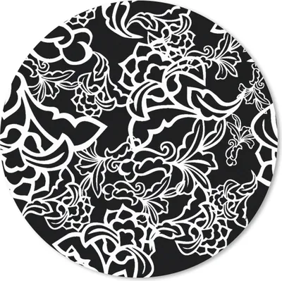 Produktbild von MuchoWow® Mauspad Mousepad Muster - Blume - Schwarz und Weiß 50x50 cm - Mousepads - Maus Mat - Pad - Mausunterlage - Vinyl