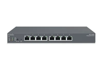 Produktbild von EnGenius ECS1008P Netzwerk-Switch Managed L2 Gigabit Ethernet (10/100/1000) Power over Ethernet (PoE) Schwarz