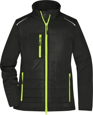 Produktbild von Softshelljacke im attraktiven Materialmix black/neon-yellow, Gr. XXL