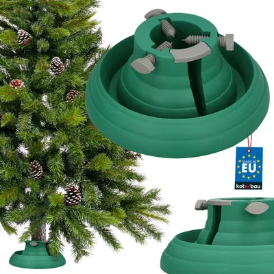 Produktbild von KOTARBAU® Weihnachtsbaumständer mit Wassertank Christbaumständer für Baumhöhe bis 2,5 m Tannenbaumständer Kunststoff Rund Grün