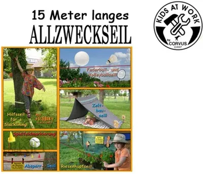 Produktbild von Kids at Work Spielzeugseil 15 Meter - vielseitiges Kinderspielzeug