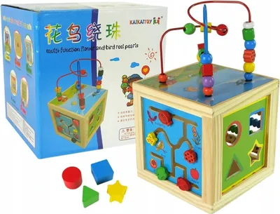 Produktbild von Holz-Lernspielzeug: Buntes Labyrinth für Kinder zur Förderung der Feinmotorik