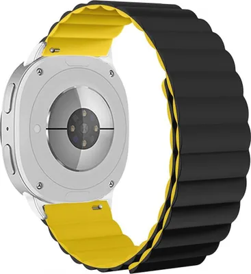 Produktbild von Magnetisches Silikon Armband für Samsung Galaxy Watch 8 / 8 Classic Schwarz / Gelb
