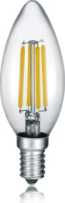 Zdjęcie produktu dla Żarówka LED E14 ze ściemniaczem, 4W, 470lm w ciepłej bieli, szkło w kształcie świecy