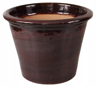 Produktbild von Cermax Keramik-Pflanzgefäß Frostsicher Groß Braun 27x35 cm