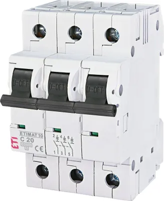 Immagine prodotto di Interruttore automatico 3P C 20A 10kA AC ETIMAT10 002135717