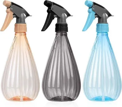 Immagine prodotto di Flaconi spray da 600 ml - ugello multiuso - 3 pezzi - arancione/grigio/blu - plastica