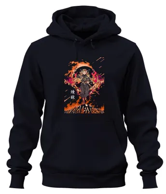 Produktbild von 煉獄 Rengoku Hashira Anime Schwert Feuer Geschenk Sammler Hoodie Kapuzenpullover, Navy, S