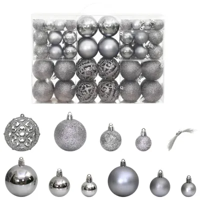 Zdjęcie produktu dla Bombki świąteczne 100 szt. Szare 3 / 4 / 6 cm