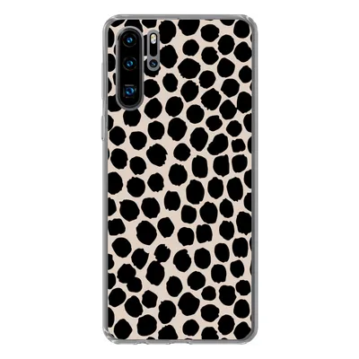 Produktbild von MuchoWow® Handyhülle Schutzhülle Hülle für Huawei P30 Pro Polka dots - Schwarz - Beige Silikon Softcase Handy Hülle - Schutzdeckel