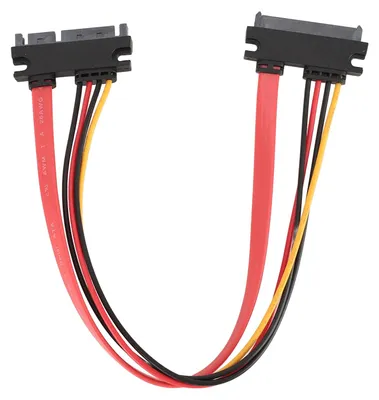 Obrázek produktu pro Prodlužovací kabel SATA s 22 piny, kombinovaný kabel pro přenos dat a napájení (zástrčka–zásuvka), délka 30 cm