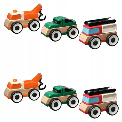 Produktbild von IKEA LILLABO Holz Fahrzeug-Set 2 Stk. Feuerwehr Abschleppwagen