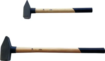 Produktbild von 2 tlg Set Schlosserhammer Holzstiel 3/5 kg Hammer Vorlschlaghammer