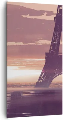 Produktbild von Bild auf Leinwand - Leinwandbild - Paris Stadt Nacht - 65x120cm - Wand Bild - Wanddeko - Wandbilder - Leinwanddruck - Bilder - Kunstdruck - Wanddekoration - Leinwand bilder - Wandkunst - PA65x120-4104