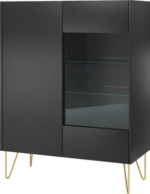 Produktbild von Highboard in graphit, HERMOSILLO-160, Oberboden in Marmoroptik
