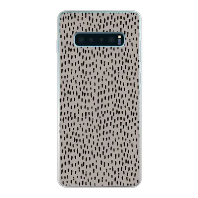 Produktbild von MuchoWow® Handyhülle Schutzhülle Hülle für Samsung Galaxy S10 Plus Polka dots - Braun - Schwarz Silikon Softcase Handy Hülle - Schutzhülle
