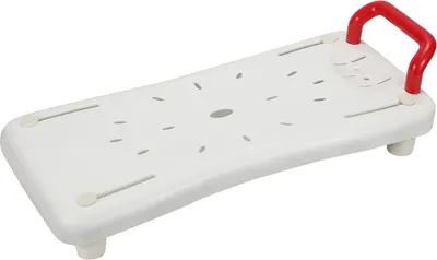 Produktbild von Jopassy Badewannensitz Badewannenbrett Wannensitz Stuhl Einstellbar Einstellbar Weiß -Rot Griff bis 150Kg 69cm