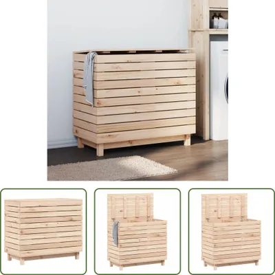 Produktbild von The Living Store Wäschetruhe 88,5x44x76 cm Massivholz Kiefer