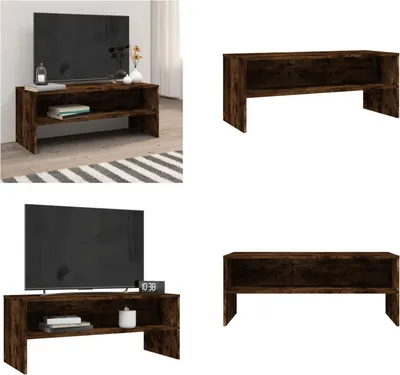 Image de vidaXL Armoire TV chêne fumé 100x40x40 cm Bois composite - Armoire TV - Meubles TV - Support TV