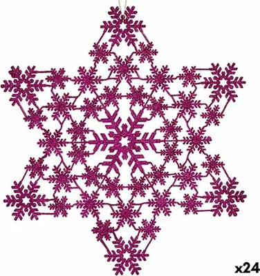 Obrázek produktu pro Vánoční dekorace hvězda růžová 29 x 0,1 x 32 cm (24 kusů)