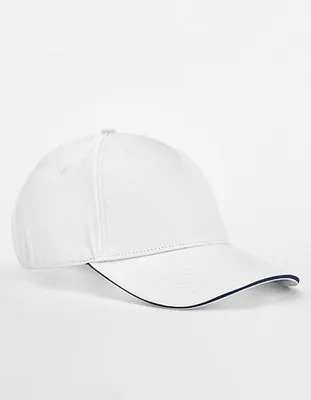 Immagine prodotto di Beechfield B825C | EarthAware® Classic Organic Cotone 5 Panel Cap - Sandwich Pe - Farbe: White/French Navy - Größe: Taglia unica