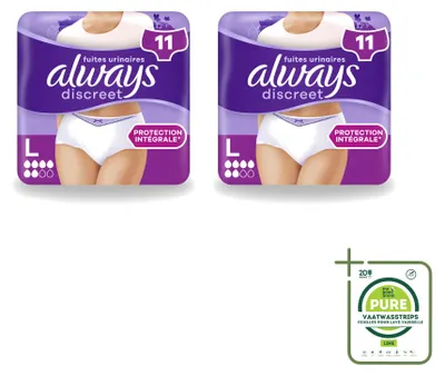 Obrázok produktu pre 2 kusy absorpčných nohavičiek Always Discreet – veľkosť L – veľké balenie