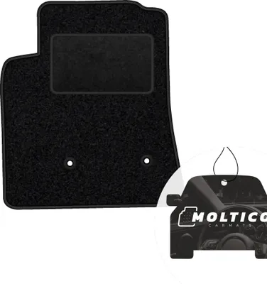 Produktbild von moto-MOLTICO Fahrer Fußmatte Auto Velours Fahrerseite Autoteppiche Schwarz Fahrermatte 1-teilig passend für Mitsubishi Pajero 2007-2021