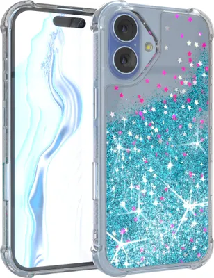 Produktbild von EAZY CASE - Glitzer Hülle kompatibel mit Apple iPhone 17 Glitzer Schutzhülle, Soft Case, Backcover Transparent mit Motiv