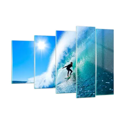 Produktbild von Bilder auf glas - Windsurfing strand ozean spaß - 150x100cm - Glasbilder - Wandbilder - Kunstdruck - zum Aufhängen bereit - Wanddekoration aus Glas - Glas Bilder - Wandbild auf Glas - GEG150x100-2270