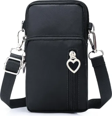 Produktbild von Umhängetasche Crossbody Tasche für Damen, Verstellbar Schultergurt,Handy Mini-Tasche,multifunktionale Handytasche, Kleine Umhängetasche mit 3 Fächern