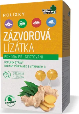 Obrázek produktu pro Naturprodukt Rolízky zázvorová lízátka 4 ks