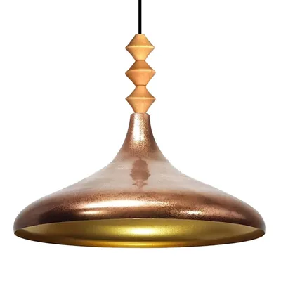Produktbild von Kupferfarbe Q Holz Einzelleuchter Pendelleuchte