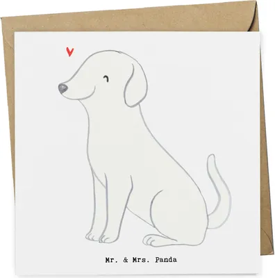 Produktbild von Mr. & Mrs. Panda Grußkarte Labrador Lebensretter - Weiß - Geschenk, Glückwunschkarte, anlasskarte, Klappkarte, doppelkarte, faltkarte