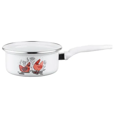 Imagen del producto de Olla para inducción, olla con asa, aluminio, olla para cocinar, olla con asa, blanca, 1,3 litros