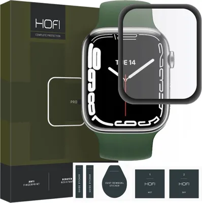 Image de Hofi Hybrid Glass Pro+ Apple Watch 7 / 8 / 9 (41 Mm) Noir
