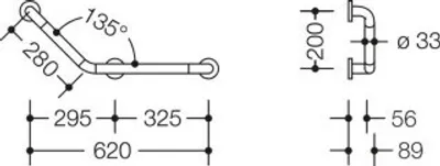 Produktbild von HEWI 801.22B200 98 Winkelgriff Ser 801, matt, d:33,