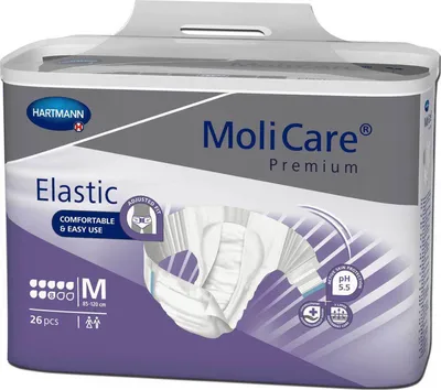 Image de Molicare Premium Slip Elastic 8 gouttes Medium - 3 paquets de 26 protections