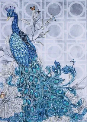 Produktbild von Diamantstickerei Lila Pfau 2 35x45 cm