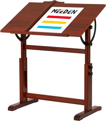 Obrázok produktu pre Drevený kresliaci stôl MEEDEN s nastaviteľnou výškou a veľkou plochou