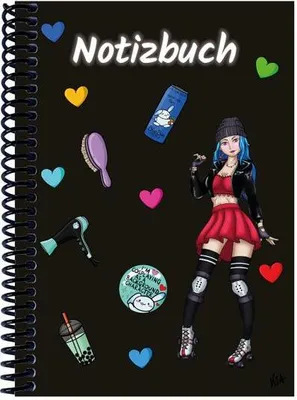 Produktbild von A 5 Notizbuch Manga Enora, schwarz, liniert