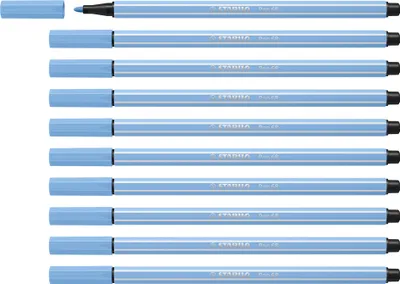 Produktbild von STABILO Premium-Filzstift - Pen 68 - 10er Pack - kobaltblau hell