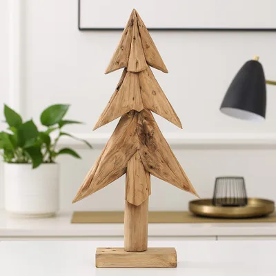 Zdjęcie produktu dla Choinka z drewna tekowego na pniu 60 cm