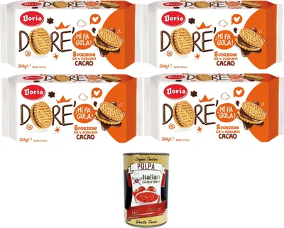 Produktbild von Doria - Dorè Doricrem Gusto Cacao Dorè Doricrem Kakaogeschmack packung mit 8 Portionen 4x304gr + Italian Gourmet polpa