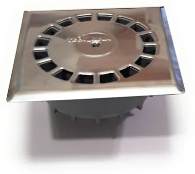 Immagine prodotto di Scarico a pavimento, griglia verticale in acciaio inossidabile - 15 x 15 cm, diametro 50 mm